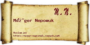 Móger Nepomuk névjegykártya